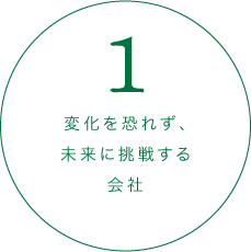 1.変化を恐れず、未来に挑戦する会社