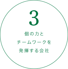 3.個の力とチームワークを発揮する会社